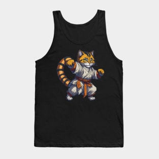 Cute Karate Cat Tank Top